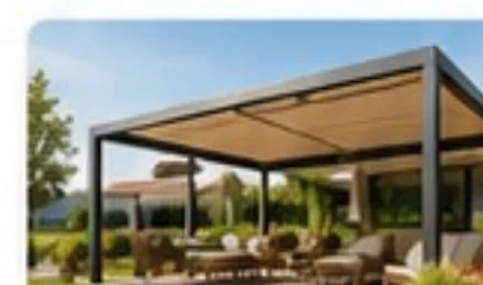 Pergola mit Beschattung auf einem Balkon oder einer Terrasse